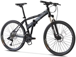 Aoyo Bike Mountain Bikes, 26 Inch 27 Speed Hardtail Mountain Bike, Folding Aluminum Frame Anti-Slip Bicycle, Kids Adult All Terrain Mountain Bike, Blue, Colour:Black (Color : Black)