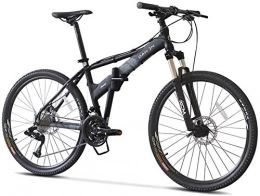 IMBM Bike Mountain Bikes, 26 Inch 27 Speed Hardtail Mountain Bike, Folding Aluminum Frame Anti-Slip Bicycle, Kids Adult All Terrain Mountain Bike (Color : Black)