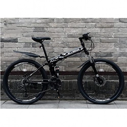 M-YN Folding Mountain Bike Mountain Bikes Adults Folding MTB Bike, Disc Brakes Mountain Bicycles, 21 Speeds Options, Aluminum And Steel Frame Options, 26 Inches Wheels Outroad Bikes For Mens Womens(Color:black)