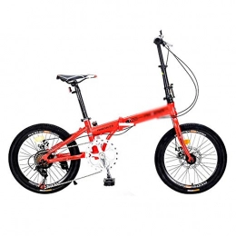 Mountain Bikes Folding Mountain Bike Mountain Bikes Bicycle Foldable Bicycle Road Bike Bicycle Bicycle Speed Bike 20 Inch 7-Speed Shift (Color : Red, Size : 150 * 60 * 111cm)