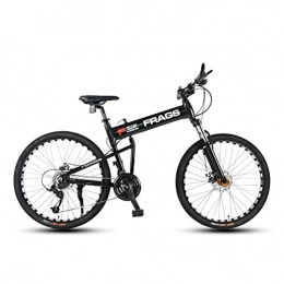 ACDRX Bike Mountain Bikes, Folding Bike, 26 Inch 24 Speeds Bicycles, Mtb, Front Shock Absorption Double Disc Brake, Aluminum Alloy Frame, black
