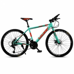 Hxx Folding Mountain Bike Mountain Folding Bicycle, 24" Mountain Speed High Carbon Steel Frame Bicycle 21 Speed Double Disc Brakes Fully Suspend Male And Female Students To Quickly Fold Bicycles, Green