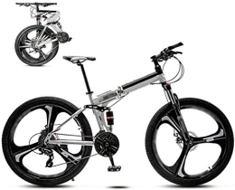 MQJ Folding Mountain Bike MQJ 24Inch MTB Bicycle Unisex Folding Commuter Bike Foldable Mountain Bike Off-Road Variable Speed Bikes for Men and Women Double Disc Brake, a, 27 Speed