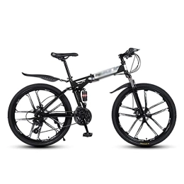 MQJ Folding Mountain Bike MQJ Folding Mountain Bike 21 Speed Bicycle 26 Inches Mens MTB Disc Brakes Bicycle for Adults Mens Womens / Black / 21 Speed