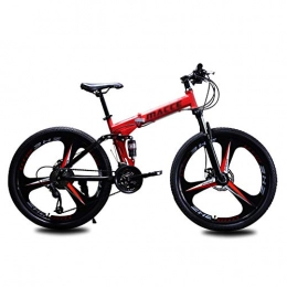 MSM Furniture Folding Mountain Bike MSM Furniture 26 Inch 24 Speed Variable Speed Double Shock Absorption Mountain Bike, Folding Mountain Bikes, Mountain Bicycle Red 26", 24-speed