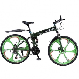 MZLJL Bike MZLJL Mountain Bicycle, X9 Folding bicycles for 21 speed Steel mountain bike unisex children 26 inch mountain bikes bicycle, Army Green, China