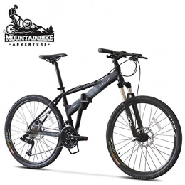 NENGGE Bike NENGGE Adult Folding Mountain Bikes 26 Inch with Front Suspension for Men / Women, 27 Speed Hardtail Mountain Trail Bicycle, Adjustable Seat & Mechanical Dual Disc Brakes, Black