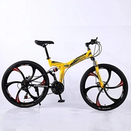 Nerioya Bike Nerioya Foldable Mountain Bike, MTB Bike with 6 Cutter Wheels, 8 Fast Folding Men'S And Women'S Adult All-Terrain Mountain Bikes, Maximum Load 150Kg, E, 26 inch 21 speed