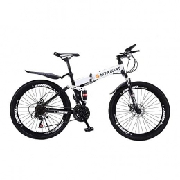  Folding Mountain Bike NOVOKART-Foldable MountainBike 24 Inches, MTB Bicycle with Spoke Wheel, Red, 21-stage shift
