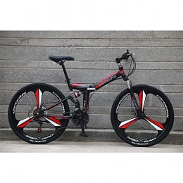  Folding Mountain Bike Novokart-Foldable Sports / Mountain Bike 24 Inches 3 Cutter Wheel, Black