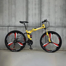  Folding Mountain Bike Novokart-Foldable Sports / Mountain Bike 24 Inches 3 Cutter Wheel, Yellow