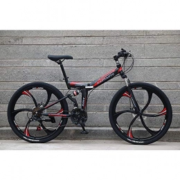  Folding Mountain Bike Novokart-Foldable Sports / Mountain Bike 24 Inches 6 Cutter Wheel, Black