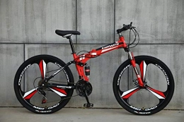  Folding Mountain Bike Novokart-Foldable Sports / Mountain Bike 26 Inches 3 Cutter Wheel, Red