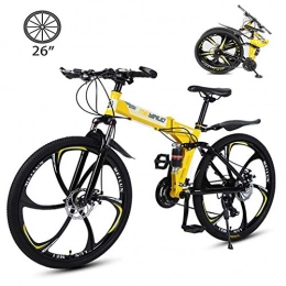 NYANGLI Bike NYANGLI 26In Mountain Bike, Unisex Folding Outdoor Bicycle, Full Suspension MTB Bikes, Double Disc Brake Bicycles, Magnesium Wheel, 21 / 24 / 27 Speed, 26 inch, 27speed