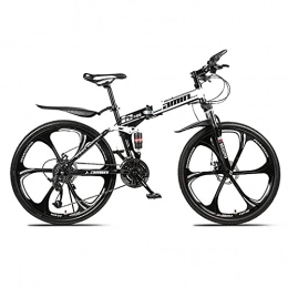 NZKW Folding Mountain Bike NZKW 26 Inches Road Bike, 21 Speed (24 Speed, 27 Speed, 30 Speed) Double Shock Absorption Before And After, High Carbon Steel Frame