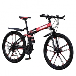 NZKW Folding Mountain Bike NZKW Mountain Bike for Adults 26In Unisex Folding Outdoor Bicycle 21 Speeds(24 Speeds, 27 Speeds, 30 Speeds) Full Suspension MTB Bikes Double Disc Brake Bicycles