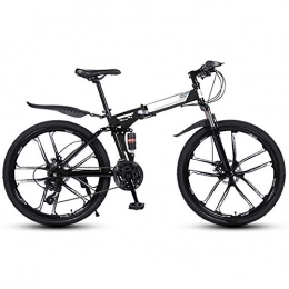 AWJK Bike Off-Road Mountain Bike Adult Double Disc Brake Bicycle Foldable Bicycle Road Bike, Black, 27 speed
