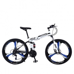 Oksea 26In Folding Mountain Bike Road Bike 21 Speed Bicycle Full Suspension MTB High Carbon Steel Bicycle (E)
