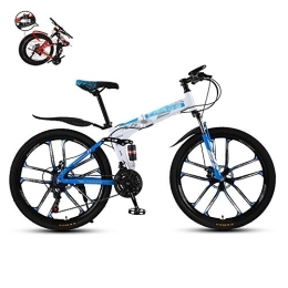 Outdoor Bicycle, Folding Outroad Bicycles, Full Suspension MTB, 24 * 26 Inch 21 Speed Men Women Folding Bike,Folded In 10 Seconds, Mini Folding Mountain Bike