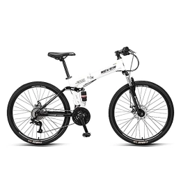 Outdoor Folding Mountain Bike, Adult Mountain Trail Bike 26 Inch Wheels 27 Speed Bicycle Full Suspension MTB ​​Gears Dual Disc Brakes Aluminum Alloy Big Wheels Mountain Bicycle