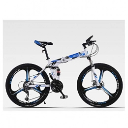 Mnjin Folding Mountain Bike Outdoor sports 21-Speed Disc Brakes Speed Male Mountain Bike(Wheel Diameter: 26 Inches) with Dual Suspension