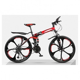 Mnjin Bike Outdoor sports Mountain Bike 26 Inch Wheel Steel Frame Spoke Wheels Dual Suspension Road Bicycle 21 Speed Folding Bike