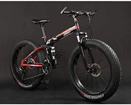 Painting Folding Mountain Bike Painting Folding Mountain Bike Bicycle, Fat Tire Dual-Suspension MBT Bikes, High-Carbon Steel Frame, Double Disc Brake, 20 inch 30 speed BXM bike