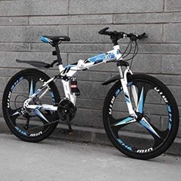 Painting Folding Mountain Bike Painting Mountain Bike Full Suspension MBT Bike High Carbon Steel Frame Folding Bicycles Dual Disc Brakes Mountain Bicycle BXM bike (Color : A, Size : 24 inch 21 speed)