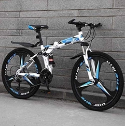 Painting Folding Mountain Bike Painting Mountain Bike Full Suspension MBT Bike High Carbon Steel Frame Folding Bicycles Dual Disc Brakes Mountain Bicycle BXM bike (Color : A, Size : 26 inch 21 speed)