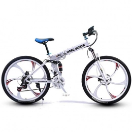 PengYuCheng Bike PengYuCheng Full suspension mountain folding bicycle 24 speed bicycle 26 inch men's mountain bike disc brake city bicycle, fully adjustable front and rear suspension, off-road bicycle q4