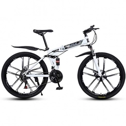 PLAYH Folding Mountain Bike PLAYH Old Folding Mountain Bikes, Fully Light Aluminum Frame Road Bicycles With Suspension Suspension Disc Brake Fork (Color : D)