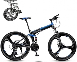 BaiHogi Folding Mountain Bike Professional Racing Bike, 26-Inch Mountain Bike Unisex Folding Commuter Bike 30-Speed Gear Foldable Mountain Bike Cross-Country Variable Speed Bicycle Men and Women Double Disc Brakes-A_30 Speed, a, 21