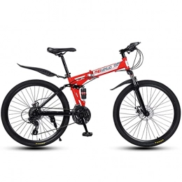 BaiHogi Folding Mountain Bike Professional Racing Bike, Adult Folding Mountain Bike, Foldable Outroad Bicycles, Folded Within 15 Seconds, 21 * 24 * 27 Speed 26in Lightweight Folding Bike (Color : A, Size : 26in24Speed)