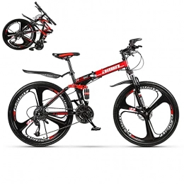 BaiHogi Folding Mountain Bike Professional Racing Bike, Foldable Bike, Adult Folding Mountain Bicycle, Folding Outroad Bicycles, Streamline Frame Folded Within 15 Seconds, for 24 * 26in 21 * 24 * 27 * 30 Speed Men Women Outdoor Bi
