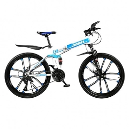 PsWzyze Road Bike Speed Gears Bicycle,26/24 inch mountain bike, fat tire anti-skid bike for adult boys and girls, high carbon steel frame double disc brake bike-blue_26 inches