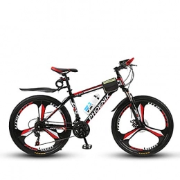 PXQ Folding Mountain Bike PXQ Lightweight 26 Inch Mountain Bike 21 / 24 / 27 Speed Shock Absorber Off-road Bicycles, Dual Disc Brakes and 17" High Carbon Hard Tail Frame, Black, B27S