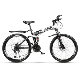 QIANG Folding Mountain Bike QIANG Mountain Bike Foldable, MTB Bicycle, 21 Speed Fast Folding 24 / 26inch Mountain Bike With Dual Disc Brakes, White-26inch-Spokeswheel