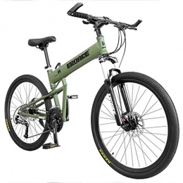 QIMENG Folding Mountain Bike QIMENG 29 Inch Mountain Bike Folding, Hardtail Mountain Bikes, Aluminum, with Dual Disc Brake, 24 / 27 / 30-Speed Drivetrain, Off-Road, for Men And Women, Suitable for 176-195Cm, Green, 24 speed