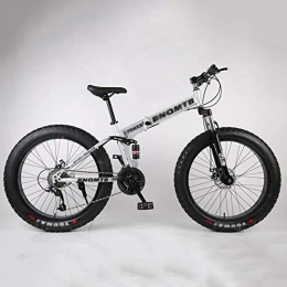 Qinmo Bike Qinmo 24 inch Fat Tire Adult Mountain Bike, Double Disc Brake / Cruiser Bikes, Beach Snowmobile Bicycle, Man Woman General Purpose 7-27 Speed (Color : B, Size : 21 speed)