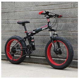 QMMD Bike QMMD 20-Inch Mountain Bikes, Kids Folding Bicycle, Fat Tire Anti-Slip Bikes, 21-24-27-Speed Drivetrain Dual-Suspension Mountain Bike, Dual Disc Brake Bike, C Spokes, 21 speed