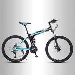 QMMD Bike QMMD Foldable Frame Mountain Bikes, 24-Inch Dual Suspension Bicycle, Adult Dual Disc Brake High-carbon Steel Mountain Trail Bike, 21-24-27-Speed Anti-Slip Bikes, C Spokes, 27 speed