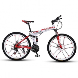 QWEZXC Folding Mountain Bike, Adult Shock Dual Disc Brakes Bicycle The Speed Change Is More Accurate Suitable for Adults Above 160Cm