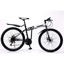 QXue Bike QXue 24 Inches Mountain Bike For Men and Women, High Carbon Steel Dual Suspension Frame Mountain Bike, Variable speed spoke wheel Folding Outroad Bike, White, 27 speed