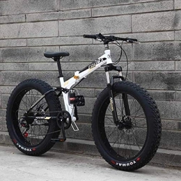 QZ Folding Mountain Bike QZ Mountain Bikes, 24Inch Fat Tire Hardtail Men's Snowmobile, Dual Suspension Frame And Suspension Fork All Terrain Mountain Bicycle Adult 6-6 (Color : E, Size : 27 speed)