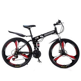 RICHLN Bike RICHLN 24 Inches 3 Cutter Wheel, High-carbon Steel Hardtail Cruiser Bike, For Teens Of Adults Men And Women, Foldable Sports Mountain Bike Black - 3 Spoke 26", 27 Speed
