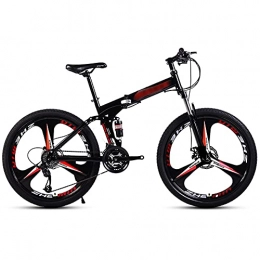ROYWY Folding Mountain Bike ROYWY Folding Bike for Adults, 26" 21-Speed Mountain Bikes, Adult Fat Tire Mountain Trail Bike, Bicycle, High-carbon Steel Frame Dual Full Suspension Dual Disc Brake / 24inch