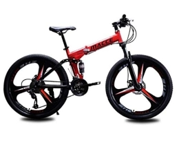 RPOLY Folding Mountain Bike RPOLY Mountain Bike Folding Bikes, 21-Speed / 24-Speed / 27-Speed, Dual Disc Brake, Off-road Variable Speed Bicycle, Outdoor Bicycle, 24Inch / 24-Speed