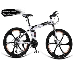 RPOLY Bike RPOLY Mountain Bike Folding Bikes, 24-Speed Folding Bicycle, Dual Shock Disc Brake, Adult Off-road Variable Speed Racing Bike, Black_24 Inch