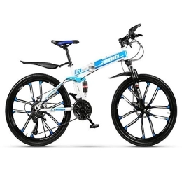 RR-YRL Bike RR-YRL 24 Inch Folding Mountain Bike, Multiple Speeds, High Carbon Steel Folding Frame, City Bike, Unisex Off-Road Vehicle, Blue 24 shift