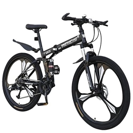 RSTJ-Sjef Bike RSTJ-Sjef Foldable Mountain Bike 26 Inch 24 Speed / 27 Speed, High Carbon Steel Frame Trail Bicycle with Double Disc Brakes, Easy To Store, for Men Women Adult, 24speed